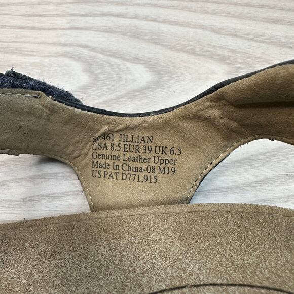 Aetrex Jillian Braided Quarter Strap Sandals Sz 8.5 Navy Leather Slingback Flat - Picture 10 of 11